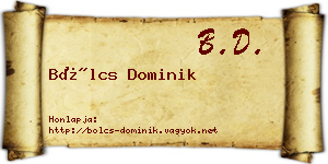 Bölcs Dominik névjegykártya